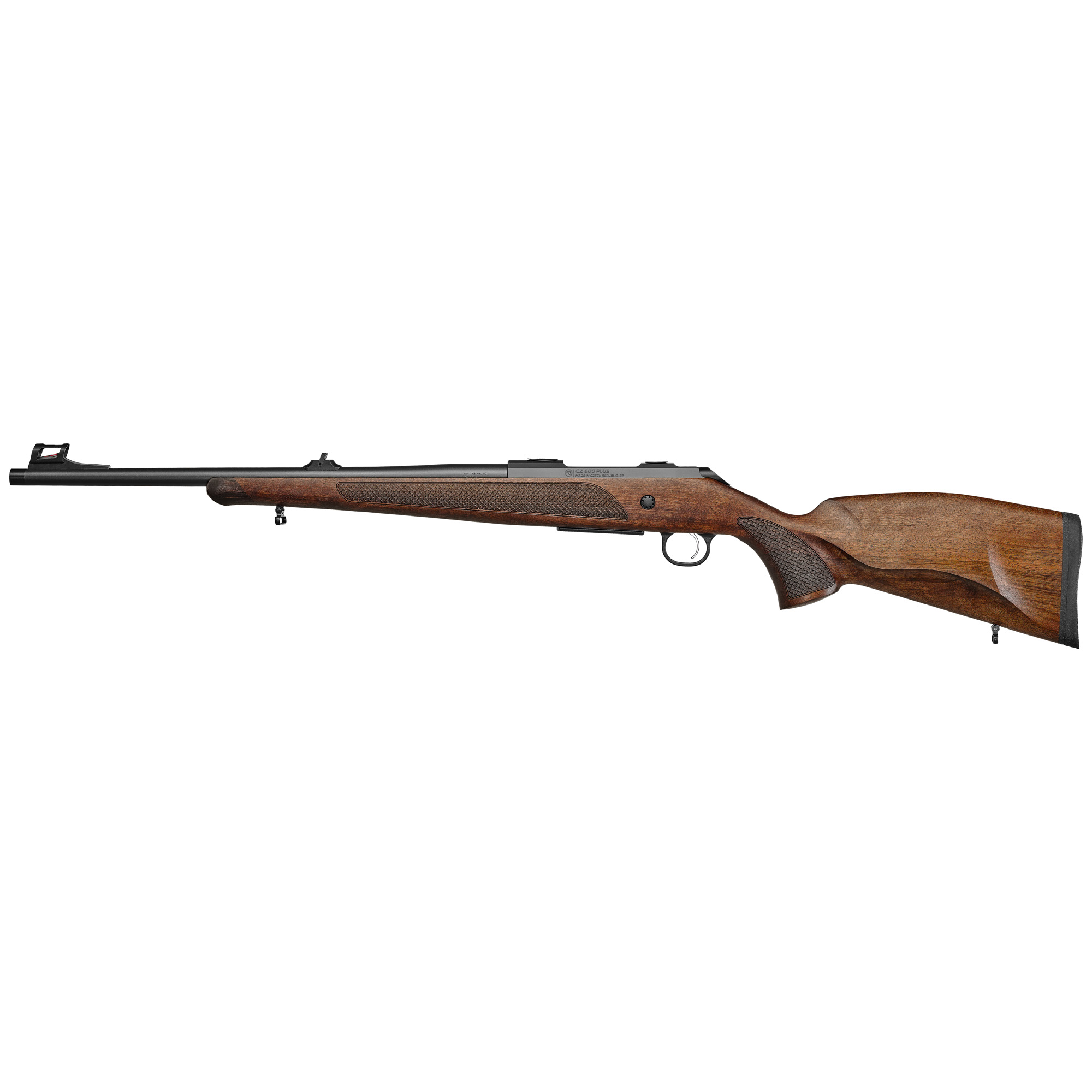 CZ-USA 07307 600+ Lux 308 Win 5+1 20” Black Nitride Threaded Barrel, Black Nitride Steel Drilled & Tapped Receiver, Walnut Fixed Stock