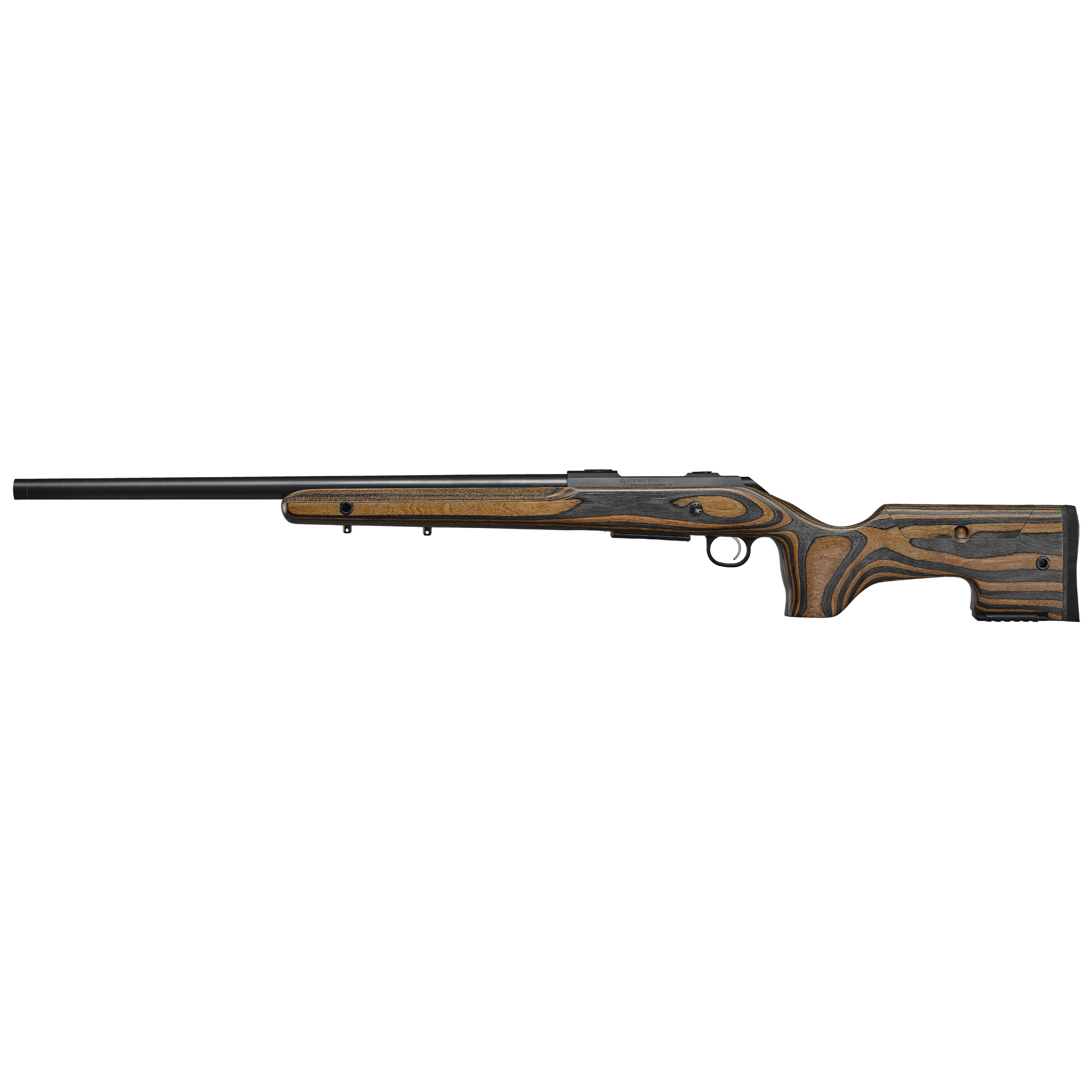 CZ-USA 07511 600+ Range 223 Rem 5+1 24” Black Nitride Threaded Barrel, Black Nitride Steel Drilled & Tapped Receiver, Varnished Laminate Stock w/Adj Cheekrest