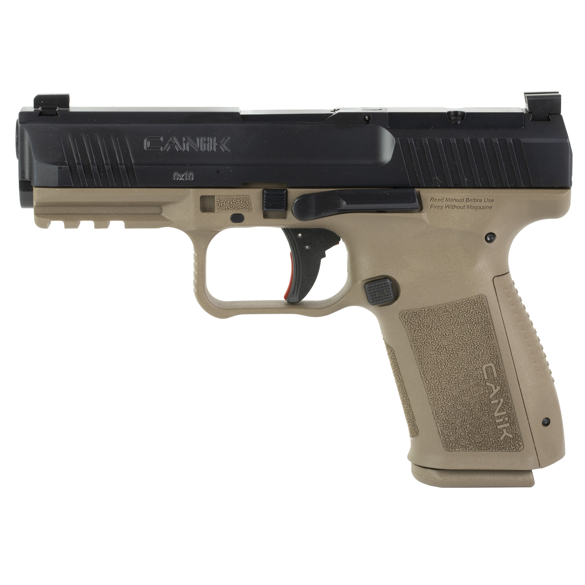 Canik HG7159N Mete SF Compact 9mm Luger 15+1, 4.19” Black Steel Barrel, Black Nitride Optic Ready/Serrated Slide, Flat Dark Earth Polymer Frame w/Beavertail & Picatinny Rail, Ambidextrous