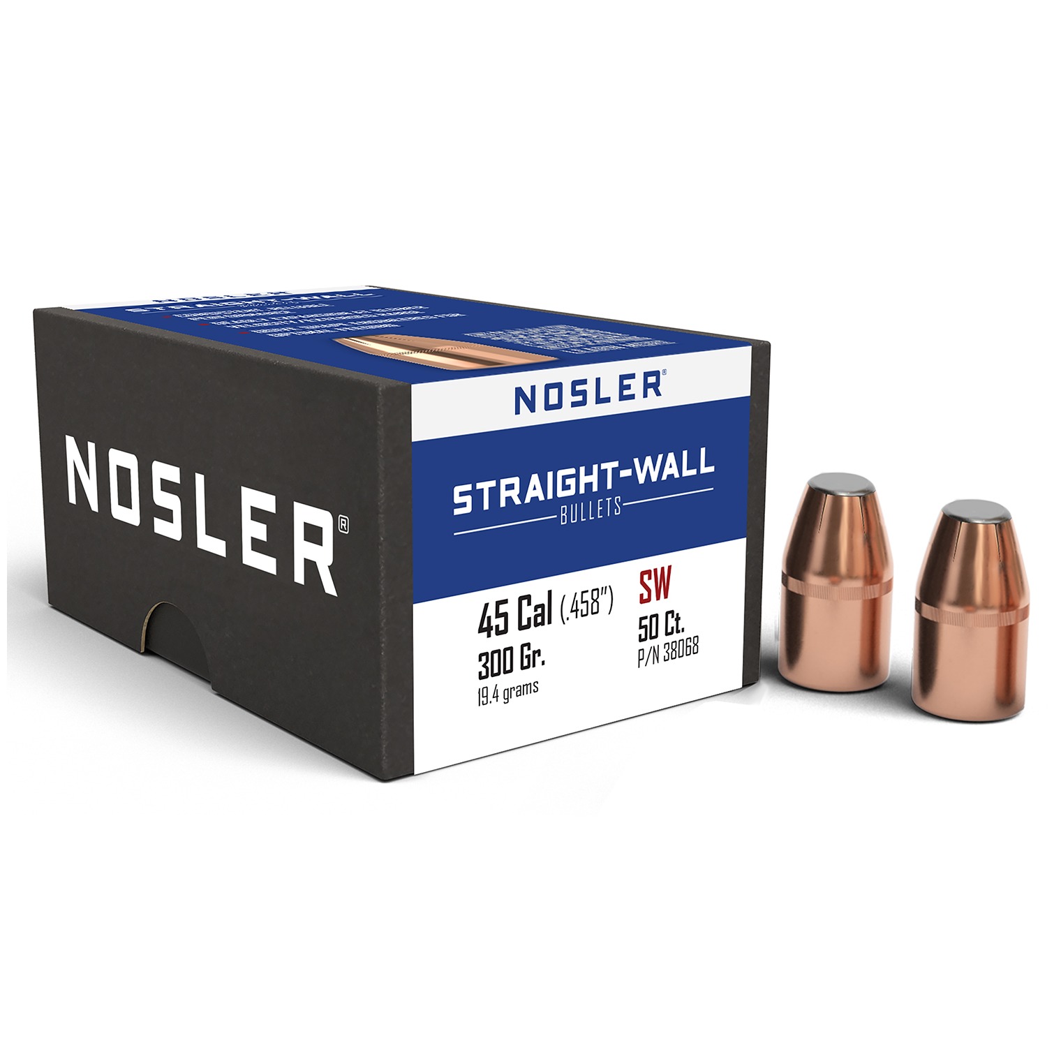 Nosler 38068 Straight Wall 458Cal 300gr Power Point 50CT