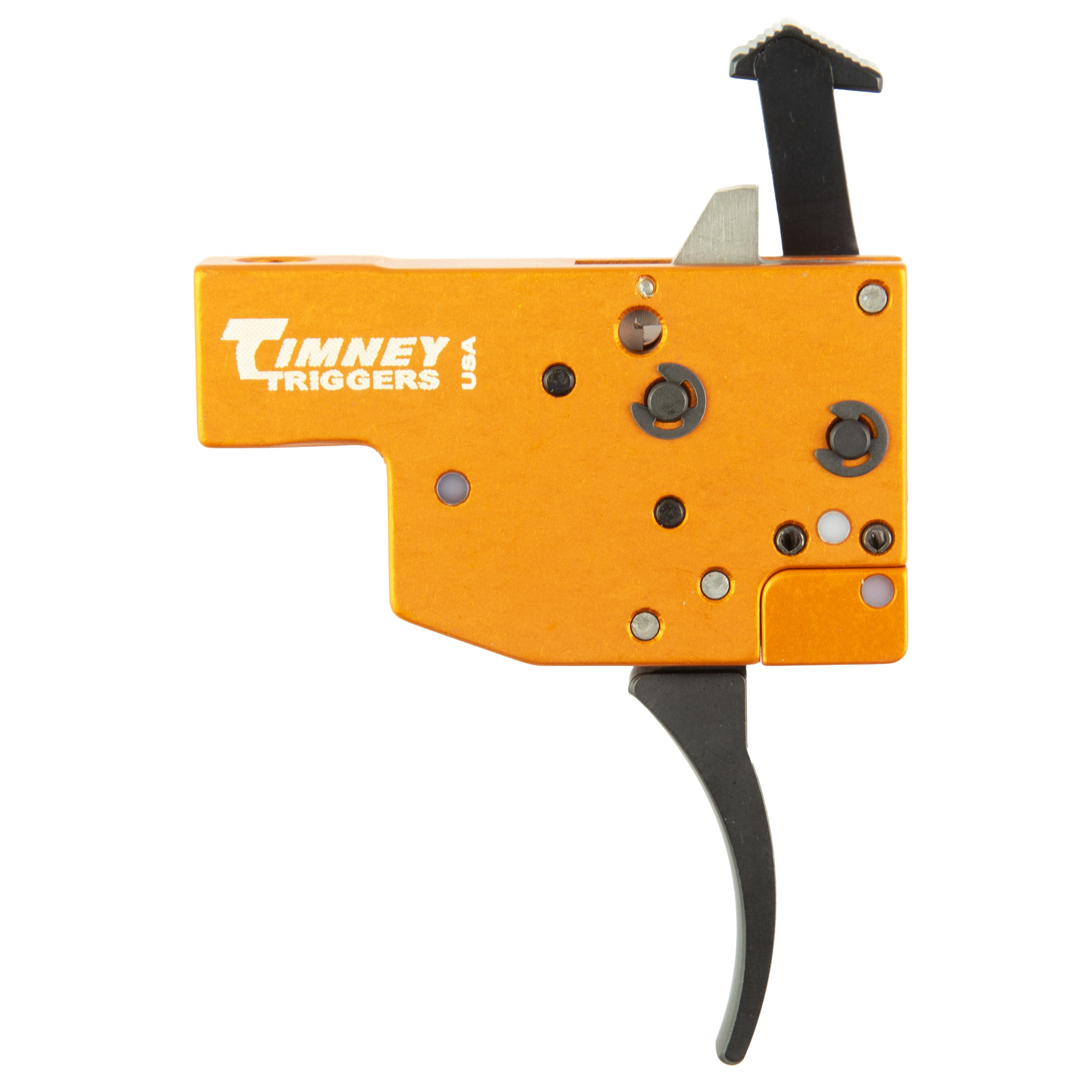 Timney Triggers 430 Replacement Trigger Two-Stage Curved Trigger with 8 oz/1 lb Draw Weight & Black/Orange Finish for Tikka T3