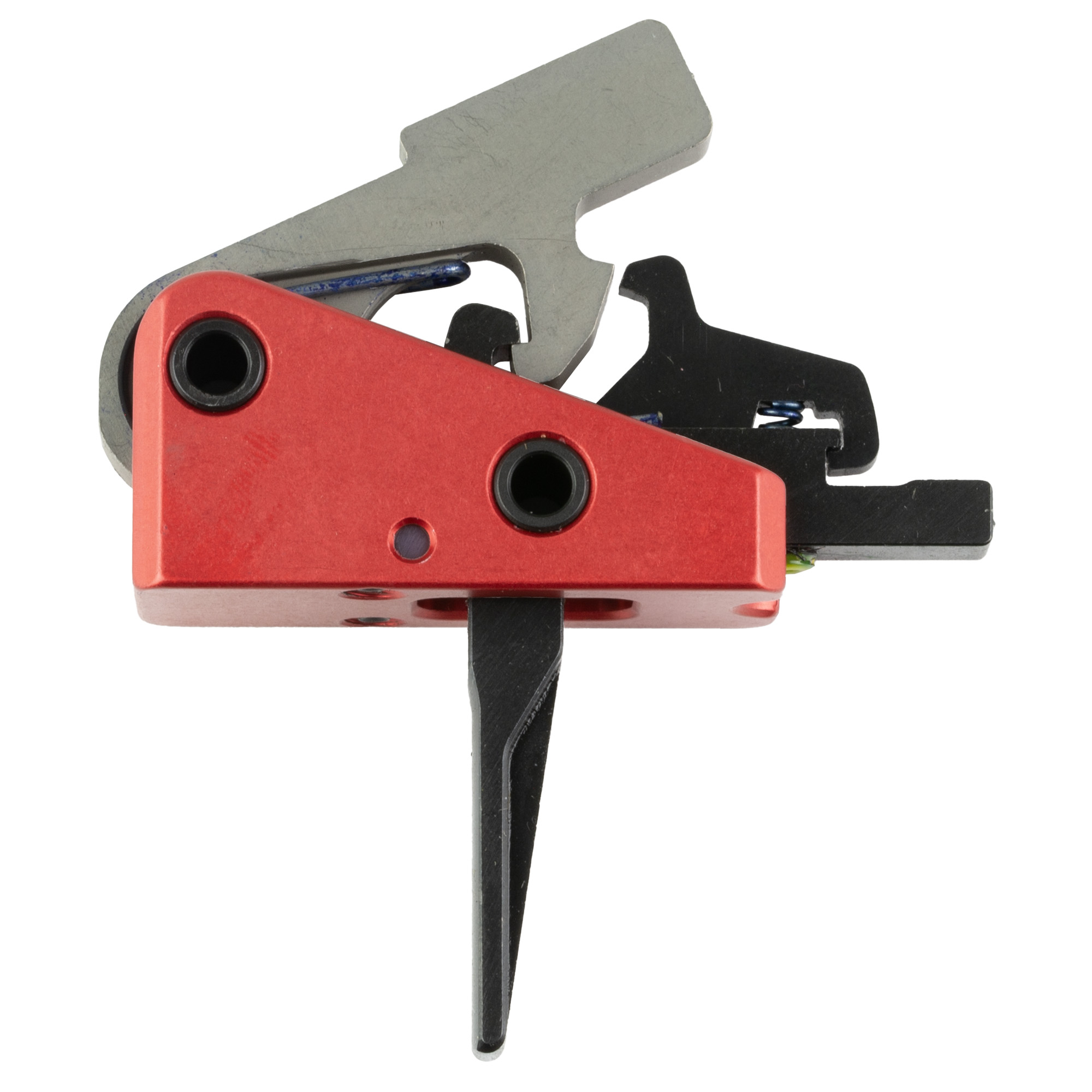 Timney Triggers 662SST Targa Short Trigger Two-Stage Straight Trigger with 2 lbs Draw Weight & Black/Red Finish for AR-Platform