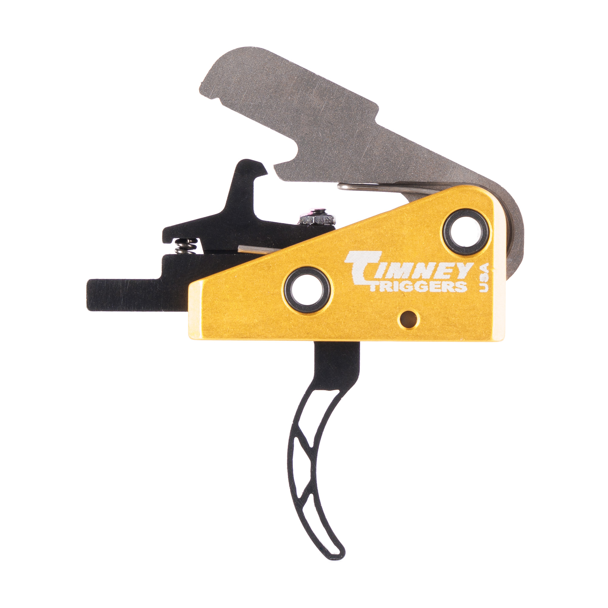 Timney Triggers 661S Competition Trigger Single-Stage Skeletonized Curved Trigger with 3 lbs Draw Weight & Black/Gold Finish for AR-15