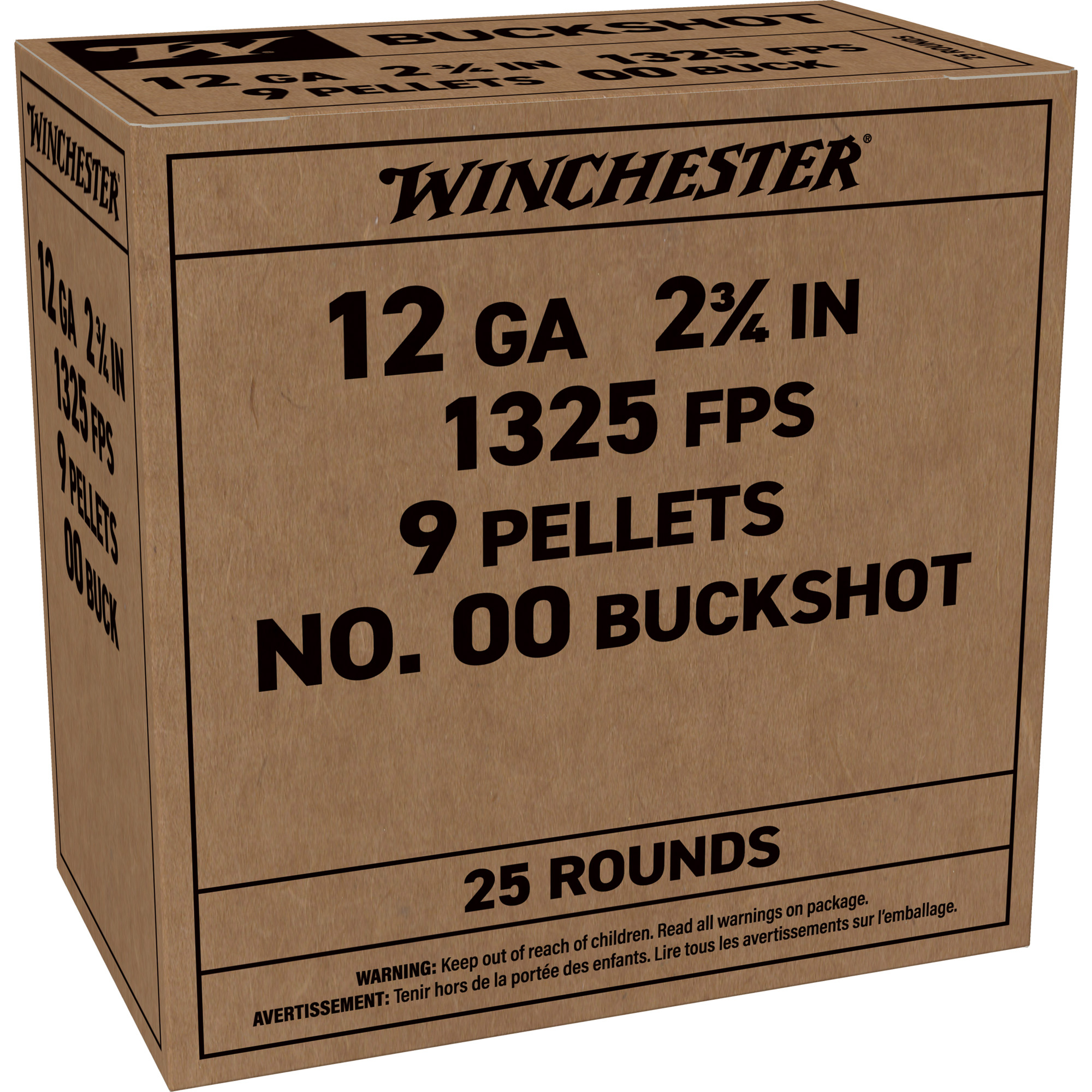 WIN MILITARY GRADE 12GA 2.75 00 BUCK 25/10