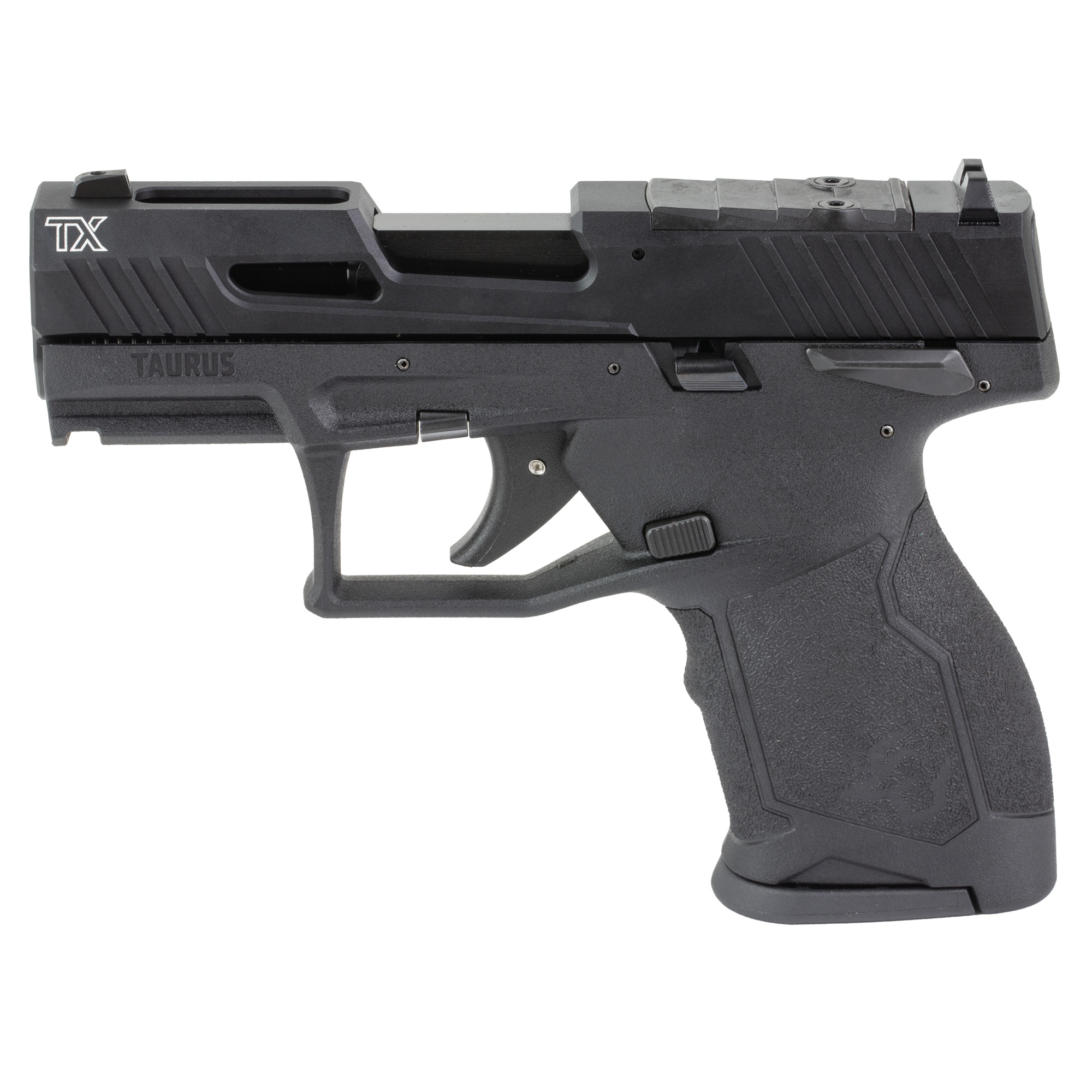 Taurus 1-TX22331-5X13 TX22 Compact Frame 22 LR 13+1 3.60” Black Non-Threaded Barrel, Black Serrated Slide, Black Polymer Frame w/Picatinny Rail, 5 Mags