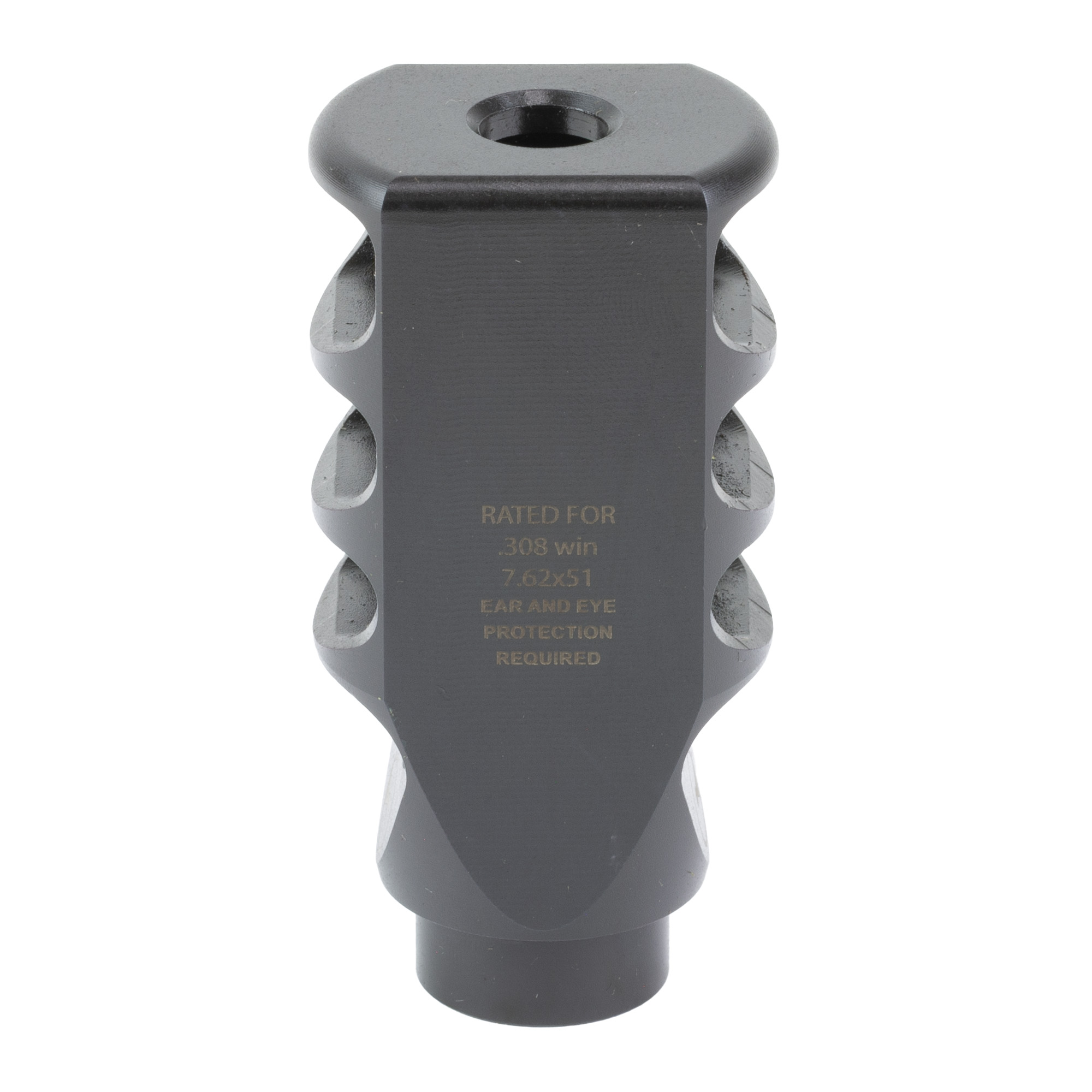 Ultradyne UD10700 Pegasus Compensator Black Nitride 416R Stainless Steel with 5/8”-24 tpi Threads, 2.41” OAL & 1.36” Diameter for 7.62x51mm AR-Platform