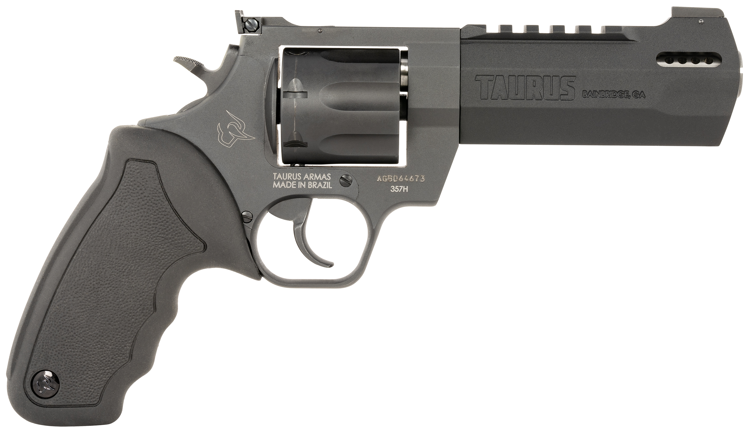 Taurus Raging Hunter Revolver 2357051RH, 357 Mag, 5.12", Black Rubber w/Red Cushion Insert Grips, Matte Black Finish, 7 Rd