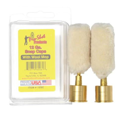 Pro-Shot Brass Snap Caps With Wool Mops 12 Ga Two Per Package