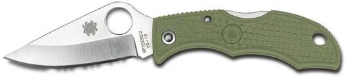 Spyderco Lady Bug Folder Plain Edge VG-10 Clip Point FRN Foliage Green