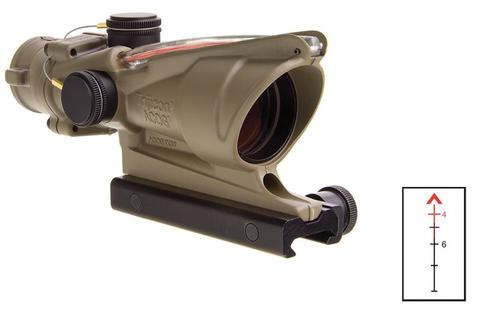 Trijicon ACOG 4x32mmObj 36.8ft@100yds Flat Dark Earth Dual Illum Red Chevron