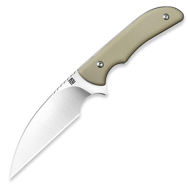Artisan Cutlery Sea Snake Fixed Blade Knife - 3.15" AR-RPM9 Wharncliffe Blade, Desert Tan G10 Handle, Tan Kydex Sheath