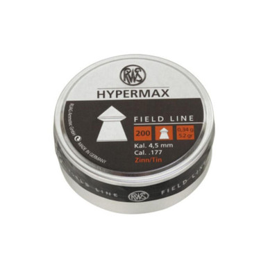 RWS HyperMax Air Gun Pellets 177 Caliber 5.2 Grain Spire Point Tin of 200