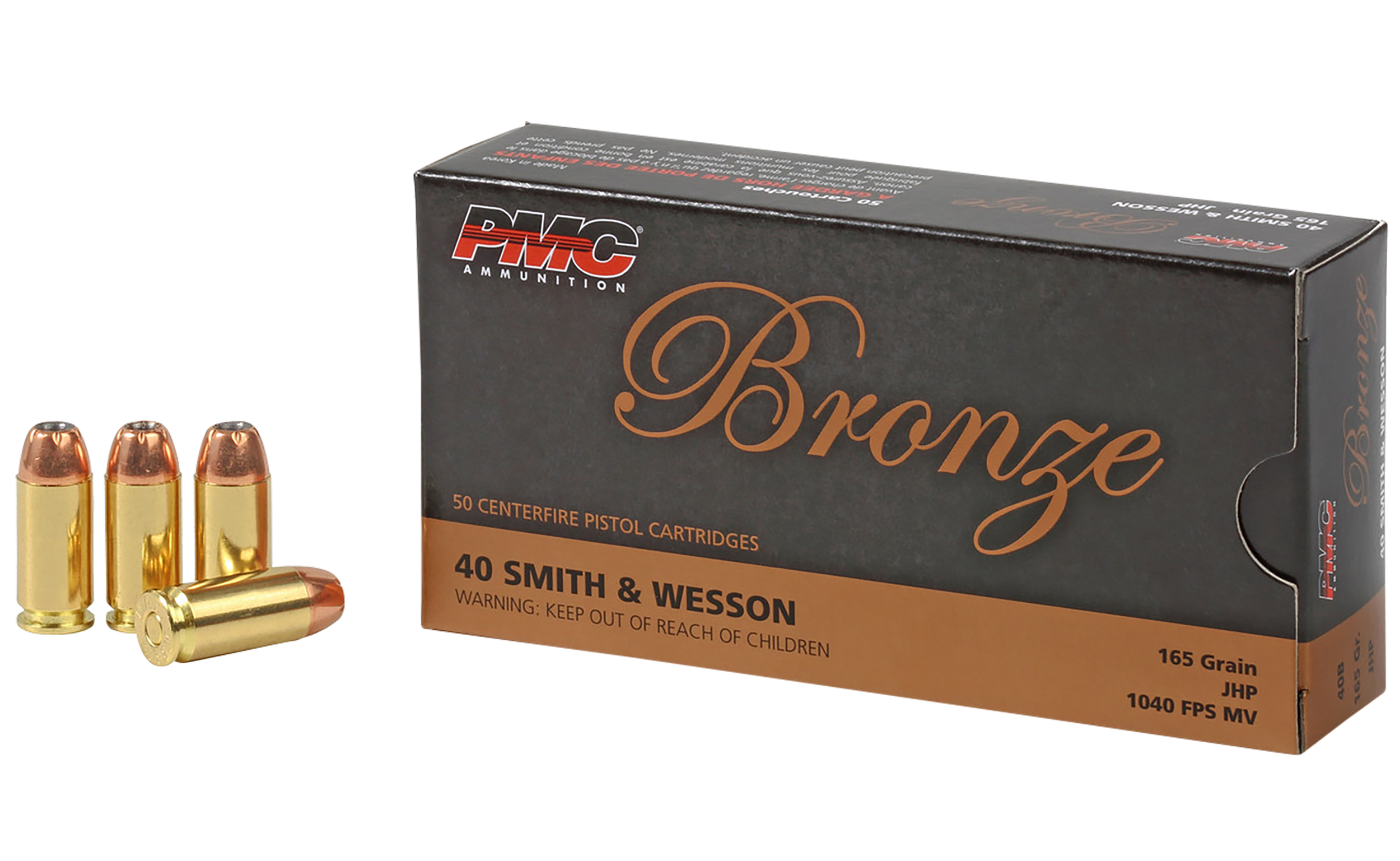 PMC 40B Bronze 40 S&W 165gr JHP - Box or Case