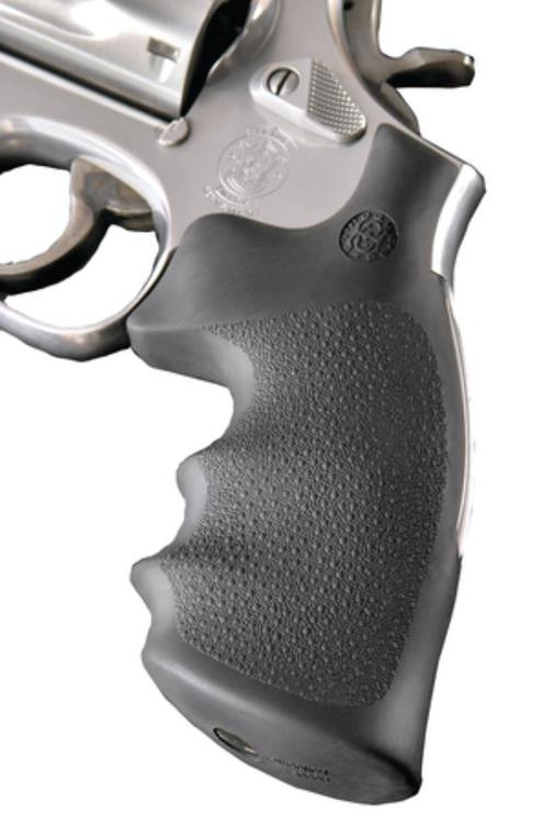 Hogue S&W N Frame Square Butt Rubber Grip, Finger Grooves Black