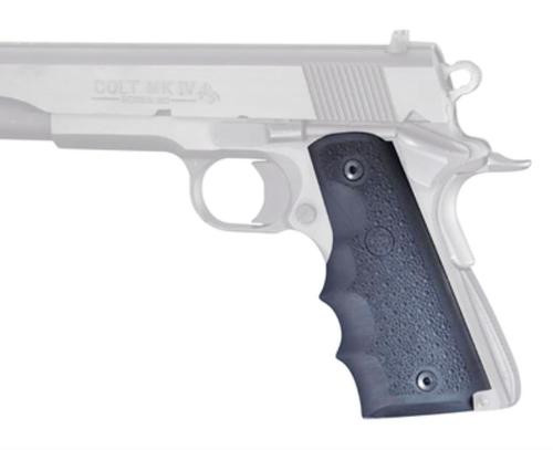 Hogue 1911 Goverment Rubber Grip, Finger Grooves Black