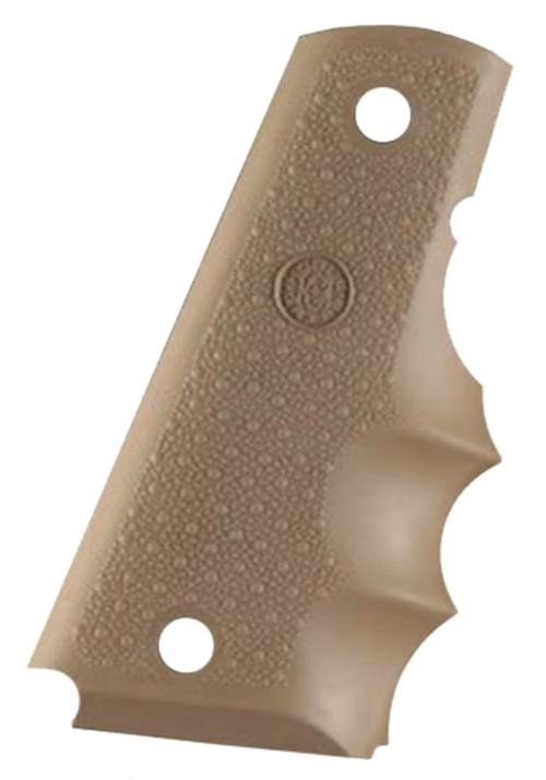 Hogue 1911 Goverment Rubber Grip, Finger Grooves Desert Tan