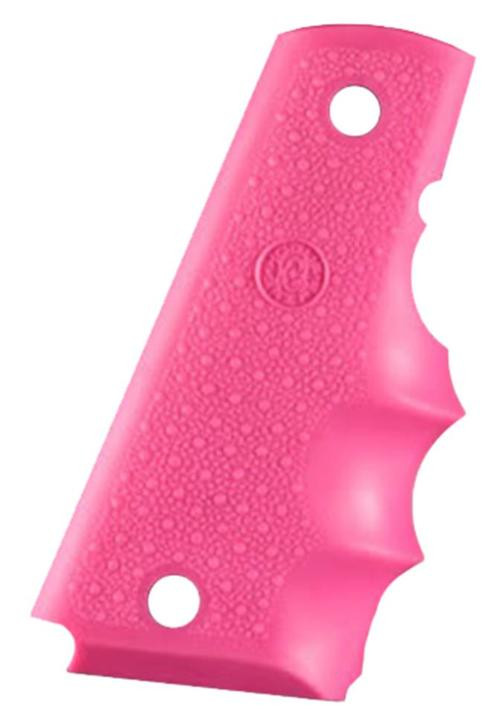 Hogue 1911 Goverment Rubber Grip, Finger Grooves Pink
