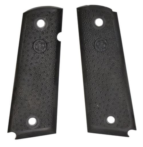 Hogue 1911 Government Model Grip Panels, Palm Swells Black Rubber
