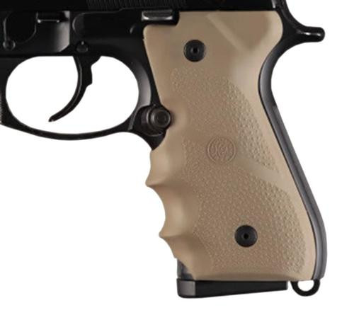 Hogue Beretta 92/96 Series Rubber Grip, Finger Grooves Desert Tan