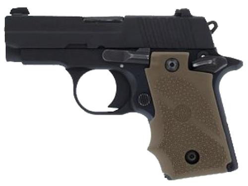 Hogue Sig Sauer P938 Rubber Grip, Finger Grooves Desert Tan
