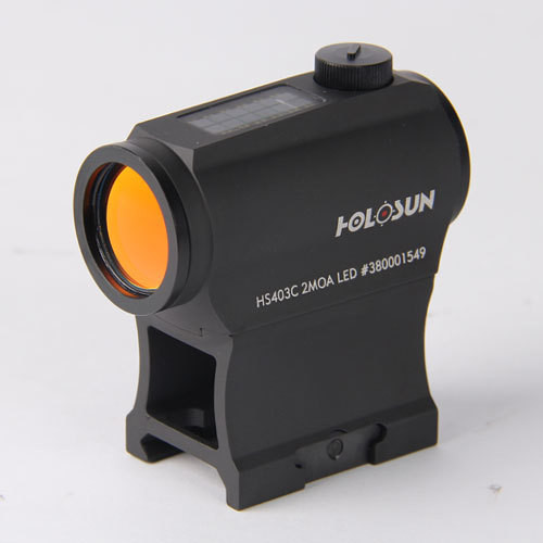Holosun 403 Rifle Enclosed, Solar, Red 2Moa Dot, 6061 Aluminum, Enclosed, Solar, Rifle