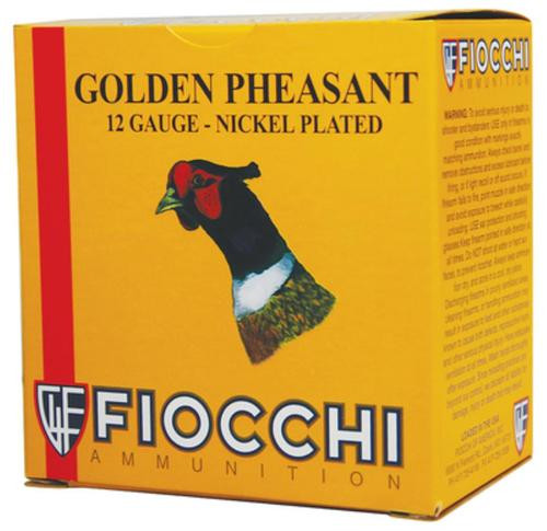 Fiocchi Golden Pheasant Nickel 12 Ga, 2.75", 1.3oz, 6 Shot, 1250 FPS, 25rd/Box