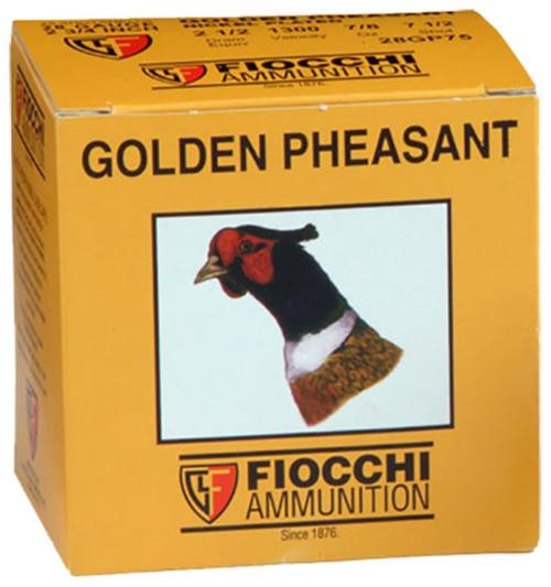 Fiocchi Golden Pheasant Shotshells 28 Ga, 2.75", 7/8oz, 7.5 Shot, 25rd Box
