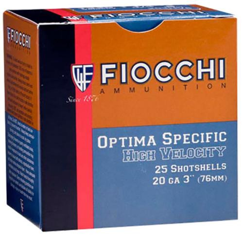 Fiocchi High Velocity Shotshells 20 ga, 3", 1-1/4oz, 8 Shot, 25rd/Box