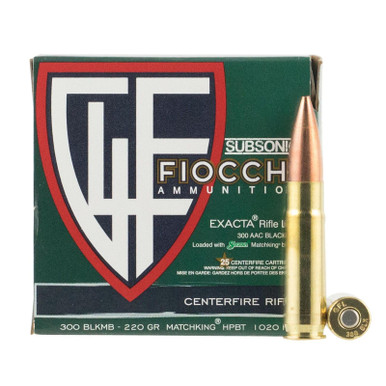Fiocchi Exacta 300 ACC Blackout 220GR Hollow Point Boat Tail 25 Rounds