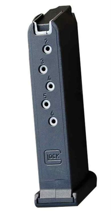 Glock 43 Magazine 9mm, 6 rd Flat Base Composite Black