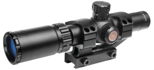 Truglo Tru-Brite 30 Series, 1-4X24, 30mm Tube, Fully-Coated Lens, Mil-Dot Reticle, Pre-Calibrated .223 and .308 BDC Turrets, One-Piece Base