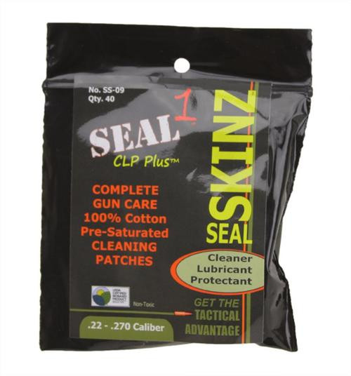 Seal 1 CLP + Skinz Pre-Saturated Cloth, Package Contains 25 .22-.270 CAL Clothes