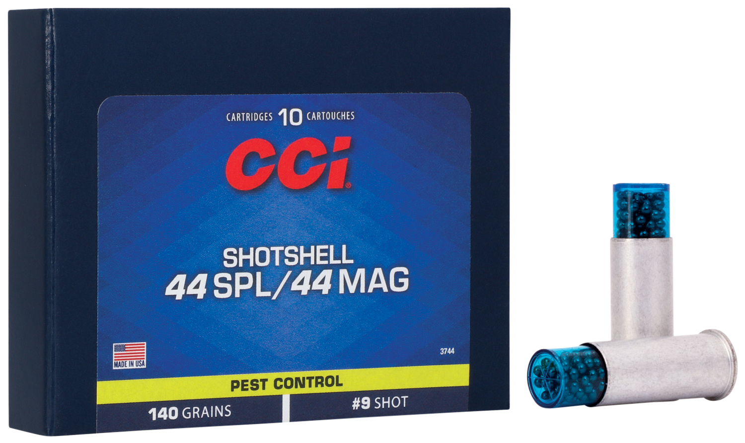CCI 3744 Pest Control Shotshell 44 Spl/44 Rem Mag 140gr #9 Shot - Box or Case