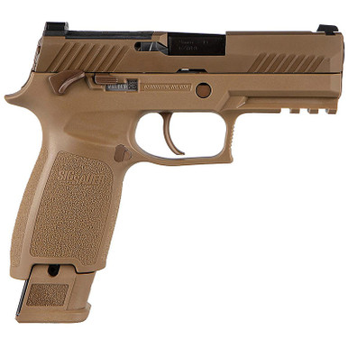 Sig Sauer P320 M18 Commemorative Edition 9mm Carry Size Flat Dark Earth (FDE) Striker-Fired Pistol, M18-COMMEMORATIVE