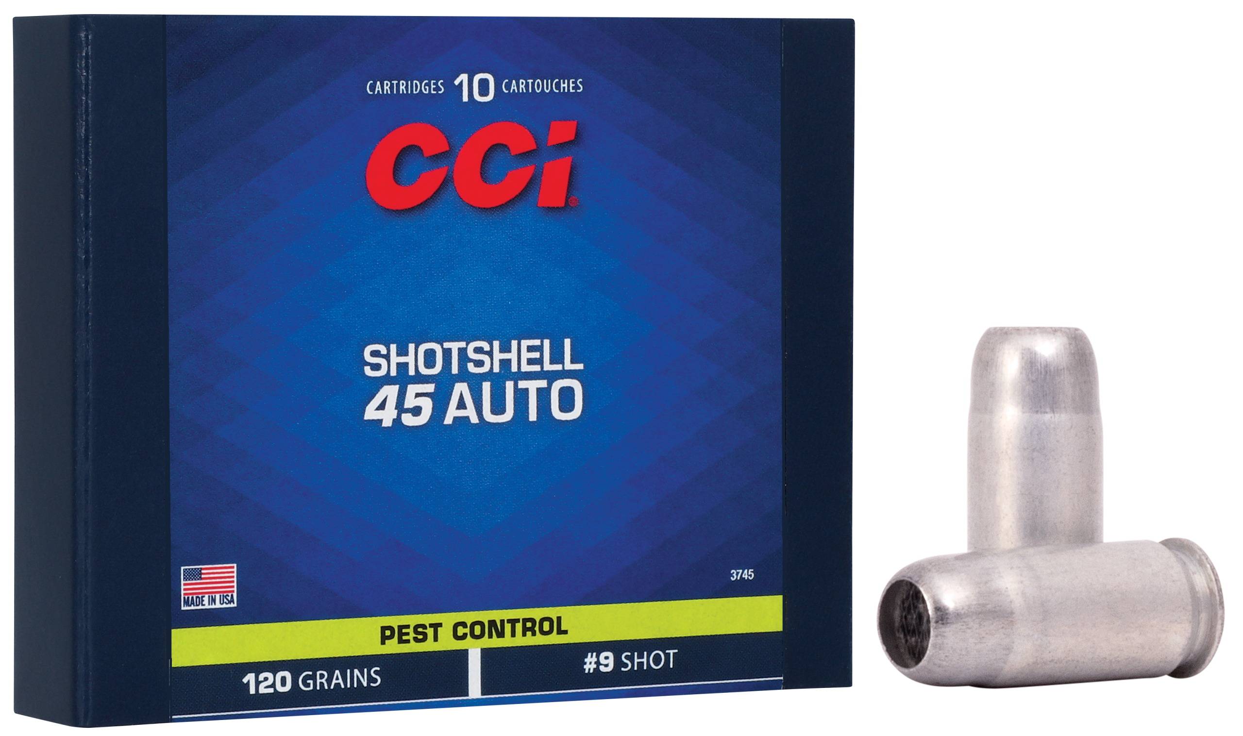CCI 3745 Pest Control Shotshell 45 ACP 120gr #9 Shot 10 Bx/20 Cs - Box or Case