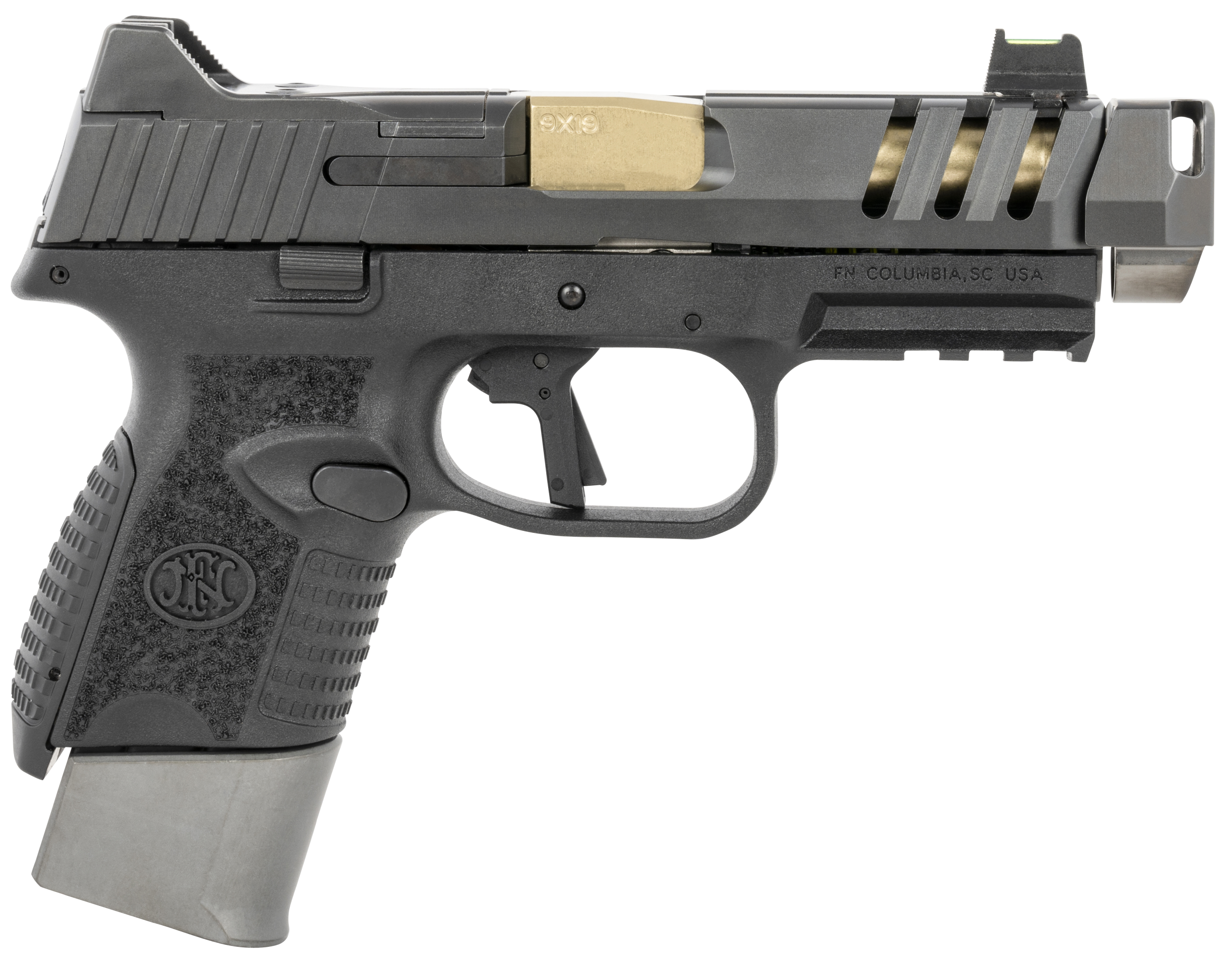 FN 509 CC Edge Pistol 66101347, 9mm Luger, 4.2", Black Grips, Graphite PVD Finish, 15 Rds