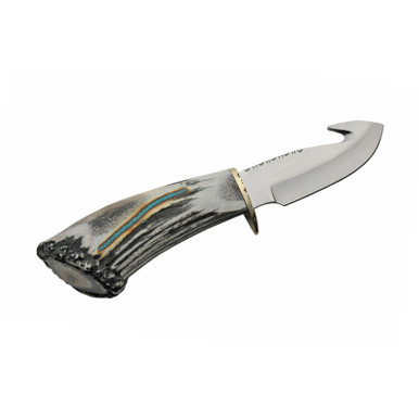 SZCO BBL2 9" Fixed Blade Guthook Elk Antler RU-EKBBL2