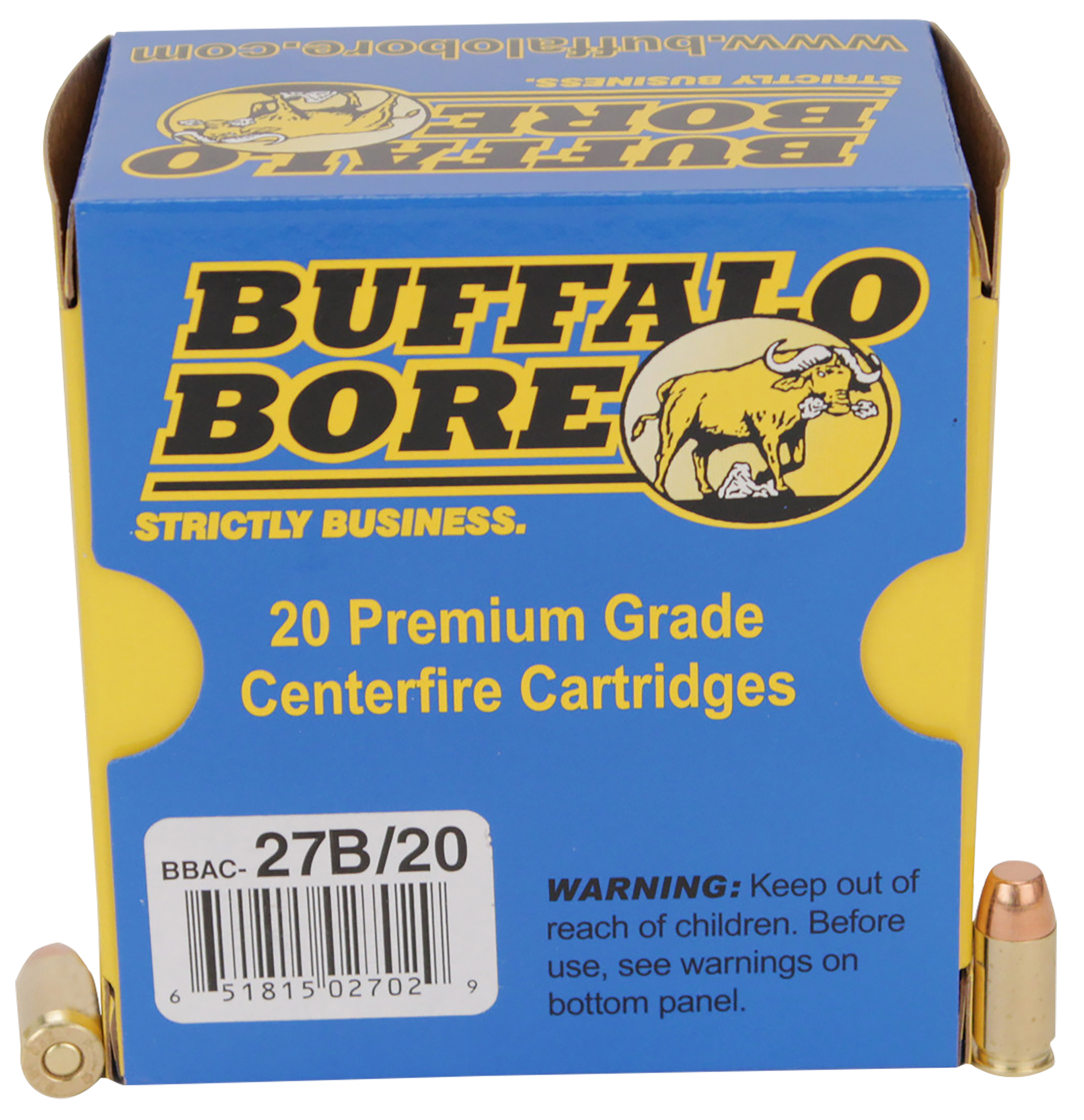 Buffalo Bore Ammunition Strictly Business .380 ACP +P 95gr Full Metal Jacket Flat Nose 20 Rd Box - Box or Case