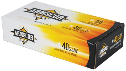 Armscor USA 40S&W 180gr Full Metal Jacket 50 Per Box/20 Case