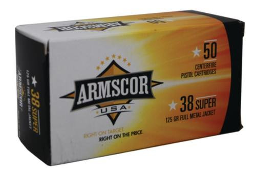 Armscor USA 38Super 125gr Full Metal Jacket 50 Per Box/20 Case