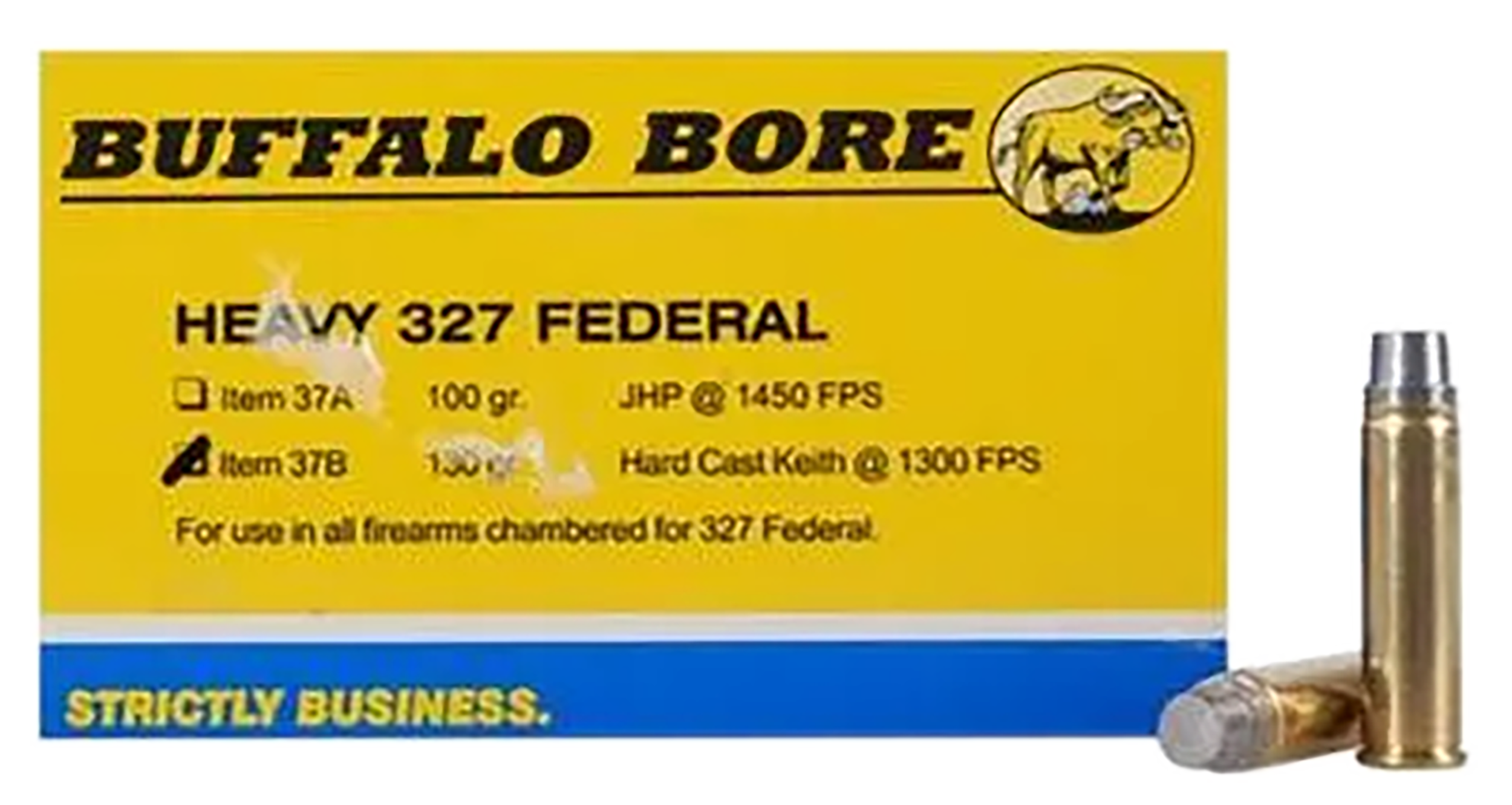 Buffalo Bore Ammunition Strictly Business Heavy 327 Federal Mag 130gr Hard Cast 20 Rd Box - Box or Case