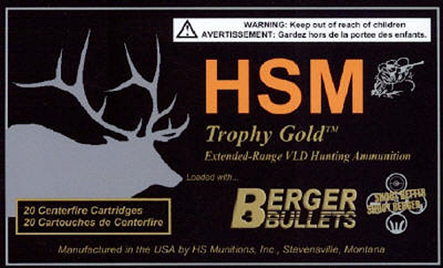 HSM Trophy Gold 300 RUM 185gr Berger Hunting VLD Match 20 Rd - Box or Case