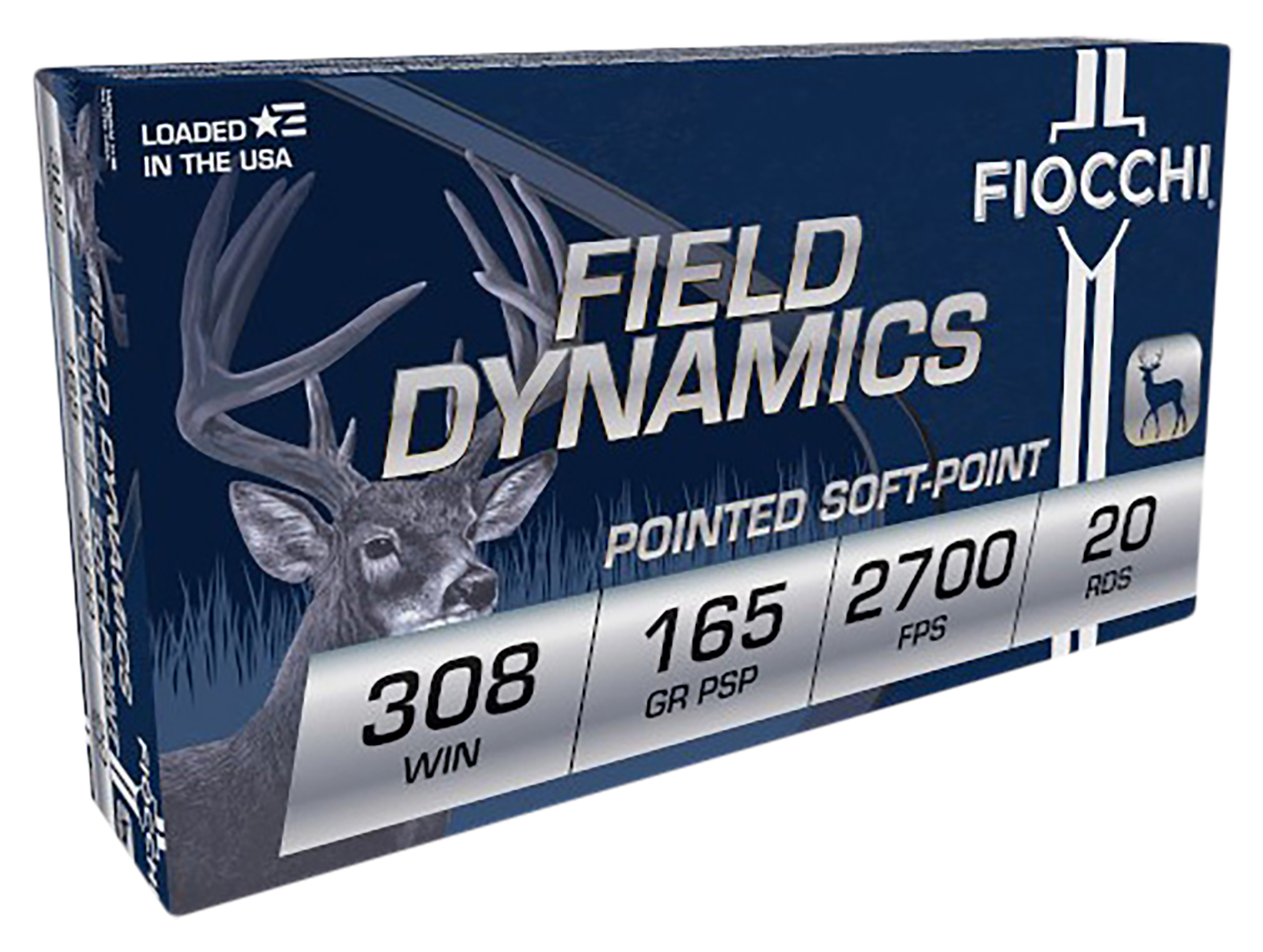 Fiocchi 308D Field Dynamics 308 Win 165gr Pointed Soft Point 20 Bx/10 Cs - Box or Case