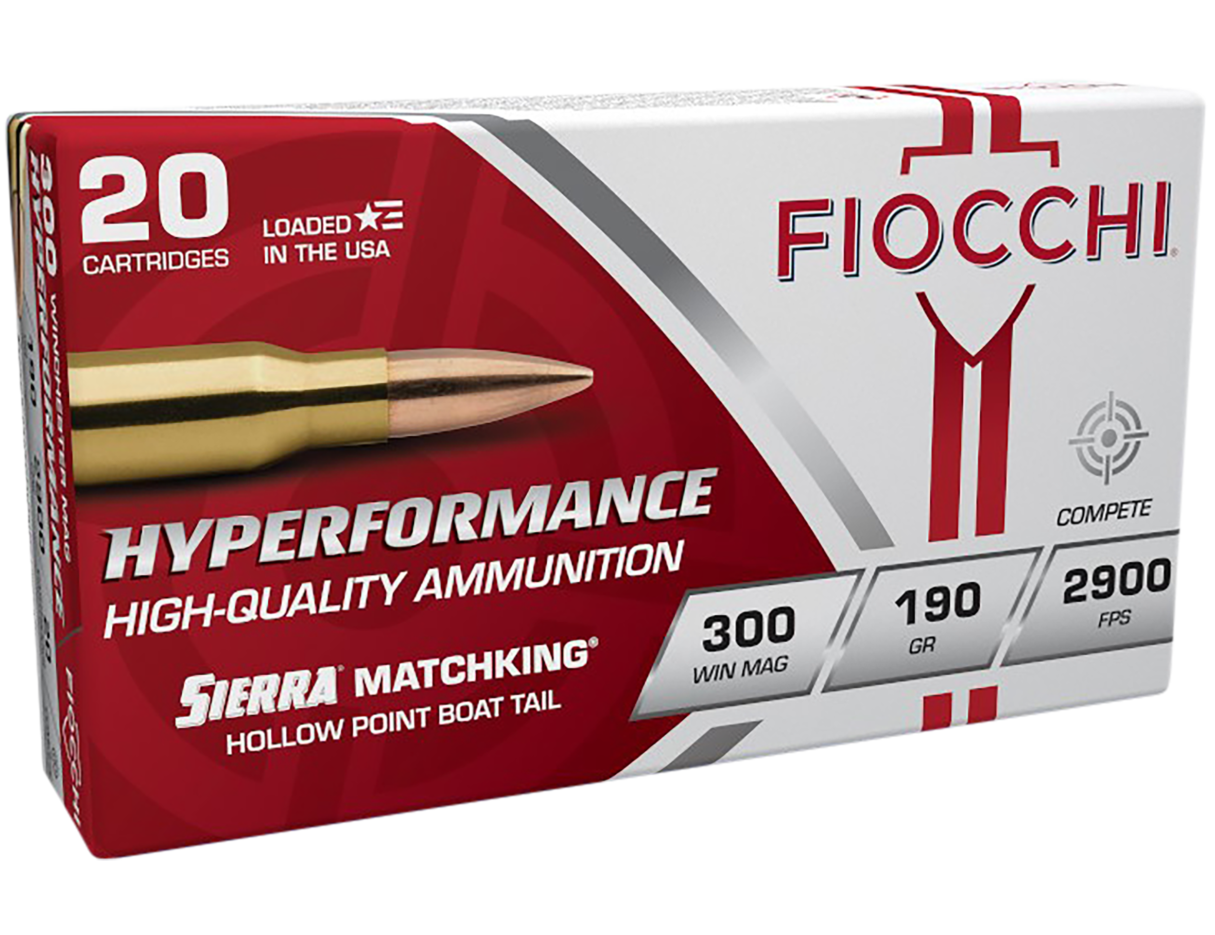 Fiocchi Hyperformance Compete 300 Win Mag 190gr Sierra MatchKing BTHP - Box or Case