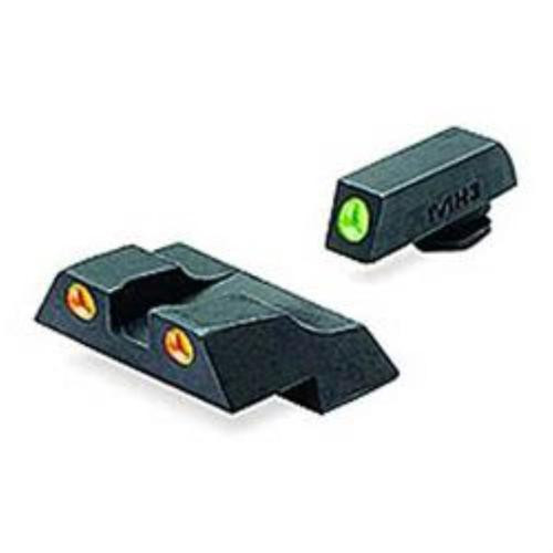 Meprolight, Tru-Dot, Fixed Tritium Sights, Green/Orange, Fits Glock 26/27