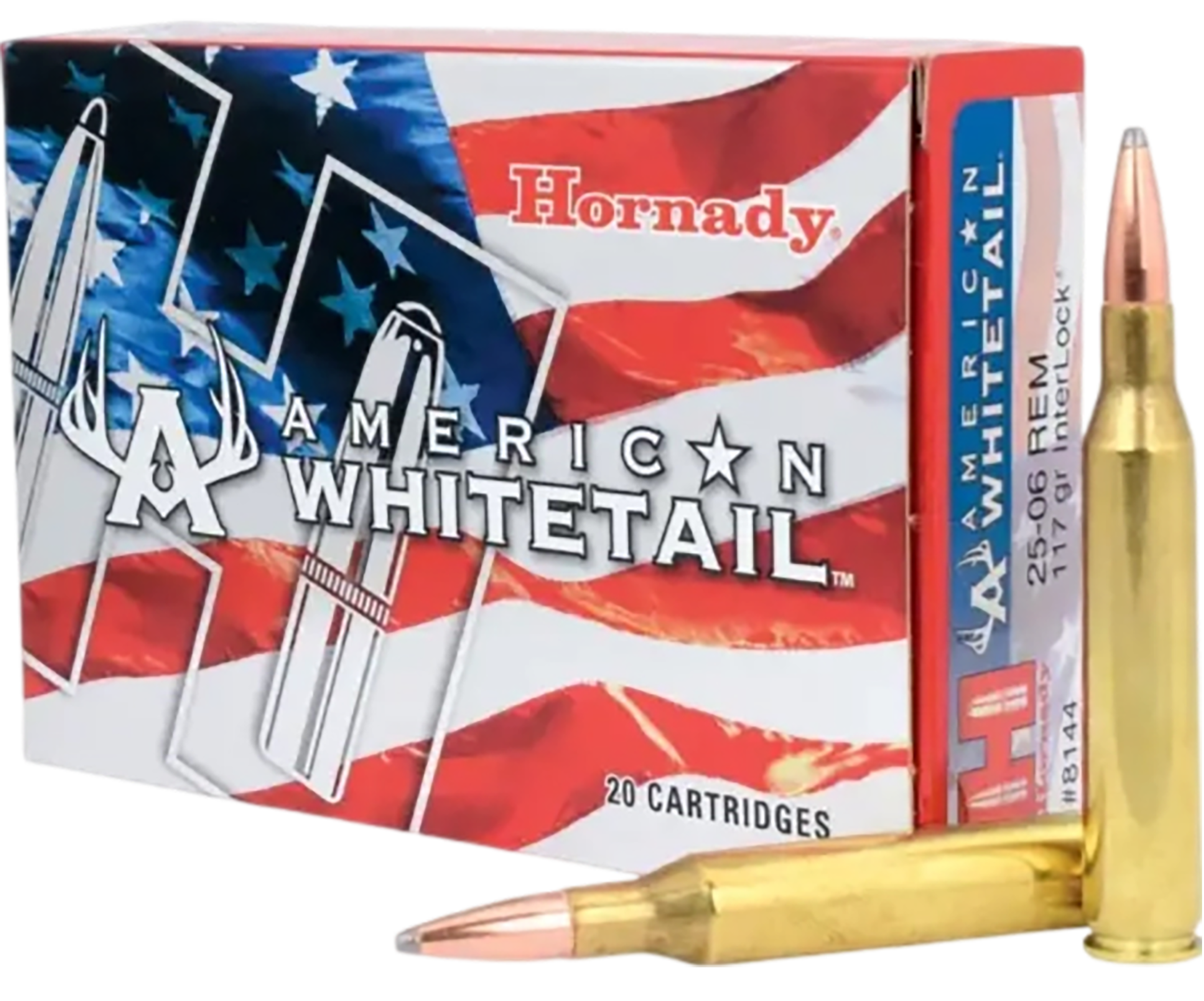 Hornady American Whitetail 25-06 Rem 117gr InterLock Boat Tail Soft Point - Box or Case