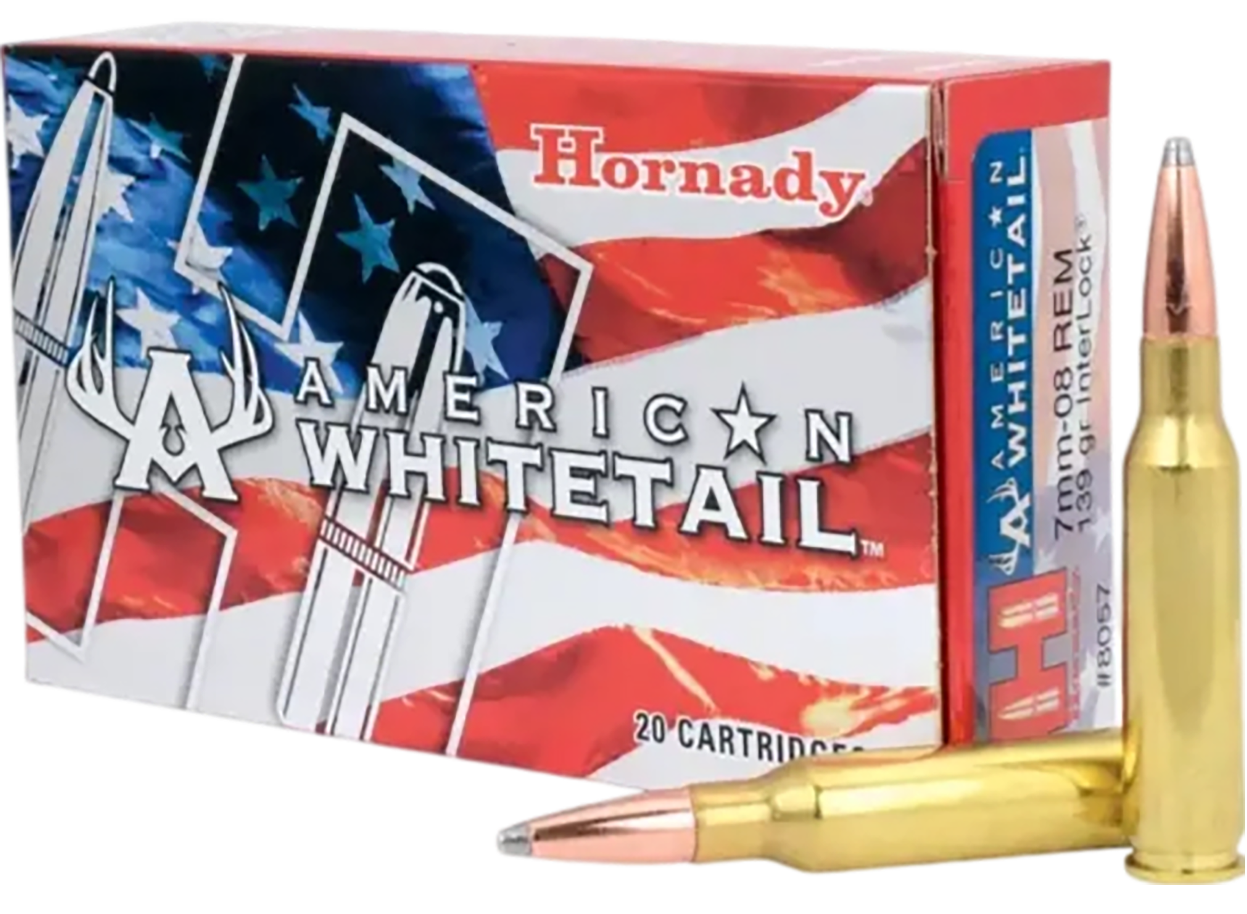 Hornady American Whitetail 7mm-08 Rem 139gr InterLock Spire Point 20rd Box/200rd Case - Box or Case
