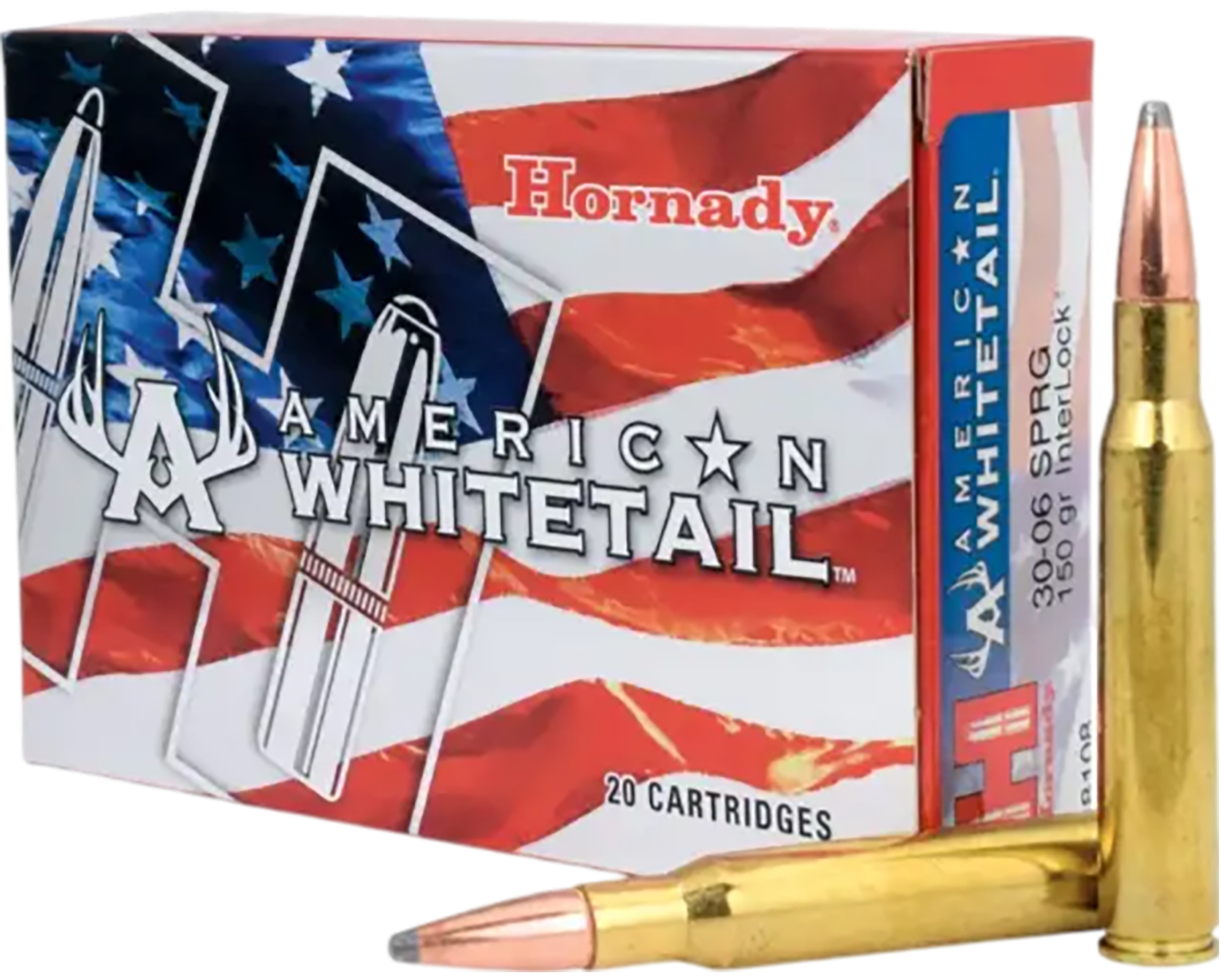 Hornady American Whitetail 30-06 Springfield 150gr InterLock SP 20rd Box - Box or Case