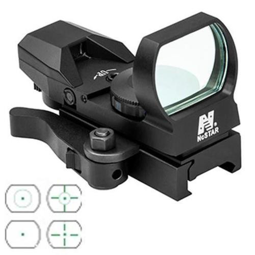 NcStar Green Dot Sight, 3 MOA Dot, Four Reticle LED, Quick Release Mount