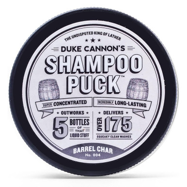 Duke Cannon Supply Co. Men's Shampoo Puck, 4.5oz - Barrel Char No. 004 / Over 175 Washes/Sulfate-free